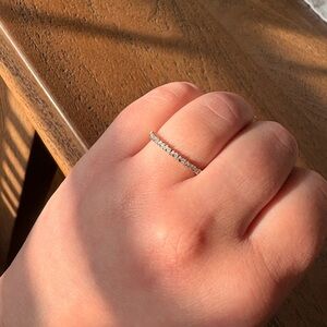 Peoples Baguette and Round Diamond Anniversary Band in 10K Rose Gold Size 7